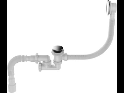 Сифон для ванны 1 1/2" х 40 регулир.,клик-клак перелив автомат,широкий грибок,хром,V512-18-MR [53915