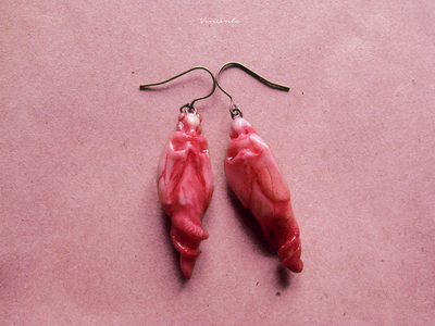 Нежность Востока, Дух Сакуры. Авторские серьги-капли из холодного фарфора