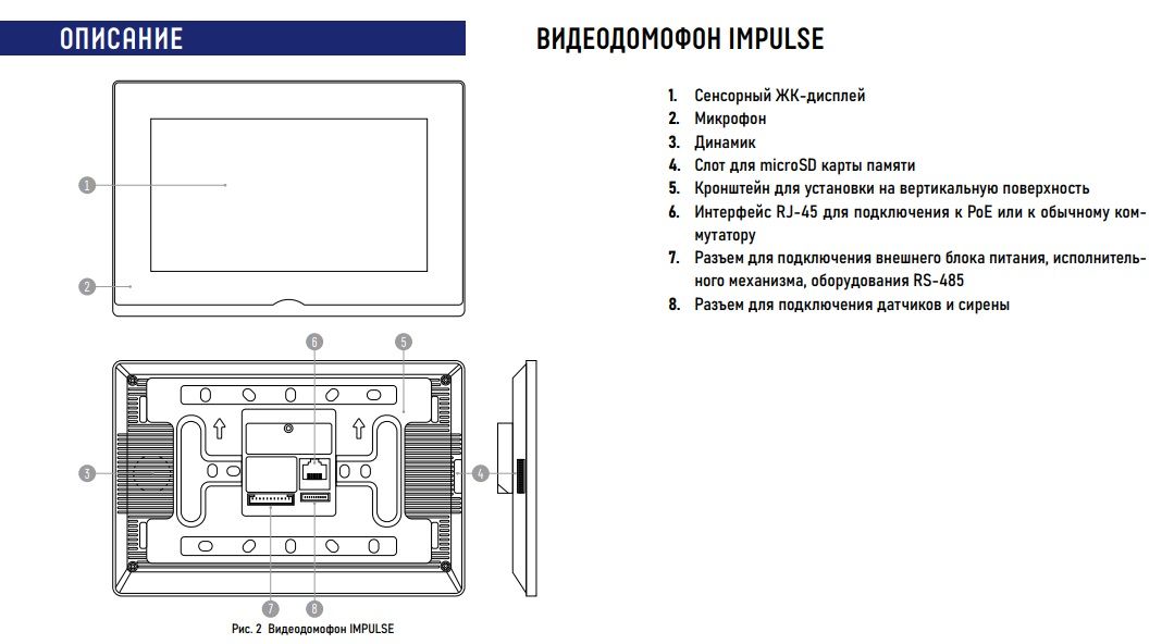 Novicam IMPULSE 7 IP WIFI WHITE - IP видеодомофон с сенсорным дисплеем 7", c переадресацией на смарт