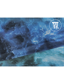 Сетка стрейч, принт "Глубокий океан"