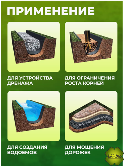 СУПЕР-ПРОЧНЫЙ ГЕОТЕКСТИЛЬ черный (ТОЛЩИНА - 200, ШИРИНА - 1,6 м) Цена за 1 п/м