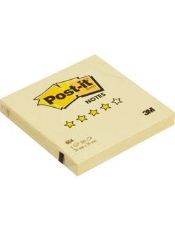 Блок-кубик Post-it 654, 76х76, желтый (100 л)