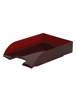 Лоток горизонтальный для бумаг BRAUBERG "Office style", 320х245х65 мм, тонированный красный, 237291