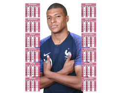 Календарь настенный Kylian Mbappe Lottin, Килиан Мбаппе Лоттен №16