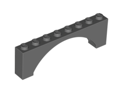 Arch 1 x 8 x 2 Raised, Dark Bluish Gray (16577 / 6079721 / 6313652)
