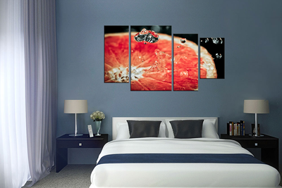 Модульная картина "Капли и цитрус"