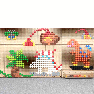 STEM Геометрические колышки, 256 шт (8 цветов) набор 1