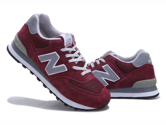 New Balance 574 Бордовые с серым (40-45)  Арт.093FA