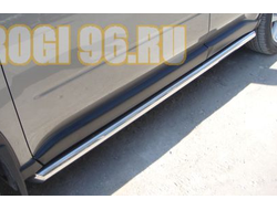 Защита штатного порога труба d60 для Nissan X-trail T31 (2007-2010)