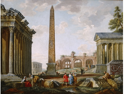 Картина обогреватель, репродукция Джованние Панини Каприччо с Фламиниевым обелиском