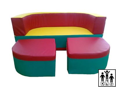 Детская игровая мебель "Солнце" зеленый / красный / желтый