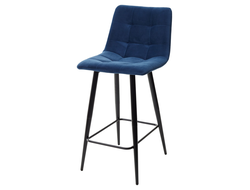 Полубарный стул CHILLI-QB синий #29, велюр / черный каркас (H=66cm) М-City