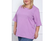 Женская удлиненная футболка  БОЛЬШОГО РАЗМЕРА Арт. 220410-9826 (цвет сиреневый) Размеры 68-72