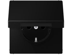 Розетка с заземлением 16A 250V с крышкой, черный матовый LS1520BFKLSWM