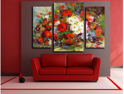 Модульная картина "Полевые цветы"