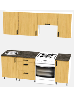 Кухня Эконом 1,5 метра (1100х400) Цвет: Дуб Сонома/Дуб Сонома