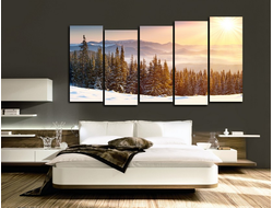 Модульная картина "Рассвет над горами"