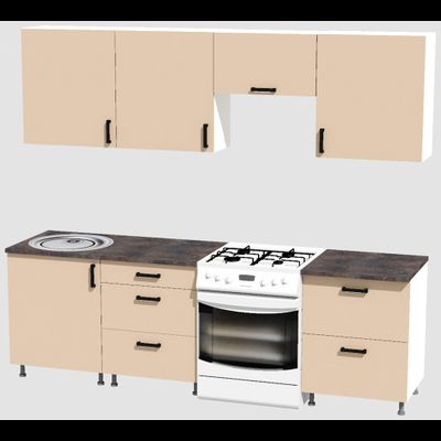 Кухня Эконом 1,8 метра (600х600х600) Цвет: Фон бежевый/Фон бежевый