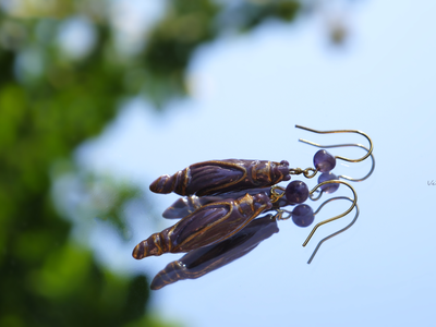 Фарфоровый комплект украшений "Тайна Восточной Колдуньи" с натуральными аметистами