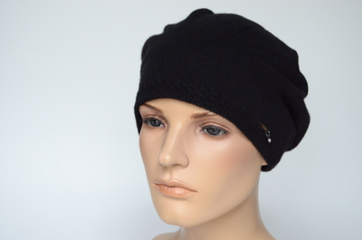 Головной убор из кашемира Vizio Италия 1104 B берет черный