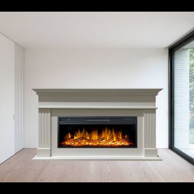 Линейный электрокамин Бруно WT с очагом Vision 42 LOG LED