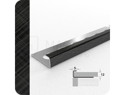 Профиль окантовочный для плитки Лука К 12НСК(304).2700.015 Кросс брашинг черный