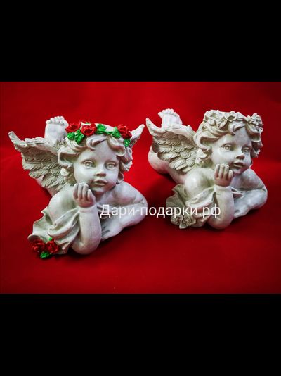 Ангел с белыми розами 31*22см   0,9кг   полистоун Россия  1953/012774*