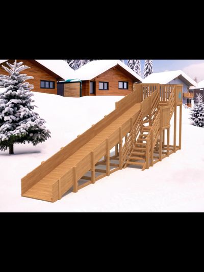 Зимняя горка "IgraGrad Snow Fox", скат 10 м фото