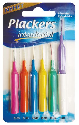 Ершик межзубный Plackers Interdental mix от 0,4 до 1,1 мм, 6 шт.
