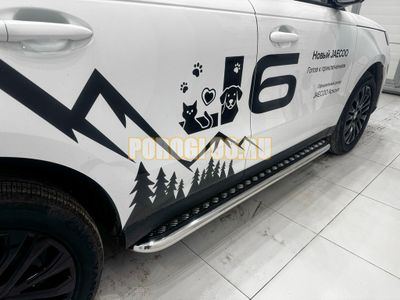 Пороги с накладным листом Папа Тюнинг d53 для JAECOO J6 2026-