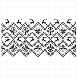 Фоновый штамп со скандинавским узором с оленями и снежинками