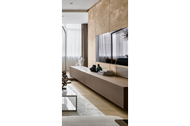 ТВ тумба, 2200 мм. Материал фасадов МДФ. Срок изготовления 30 рабочих дней. Цена на момент заказа 19400 руб.