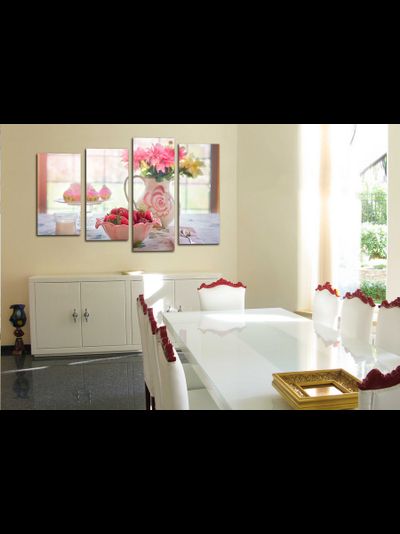 Модульная картина "Нежный десерт с клубникой"