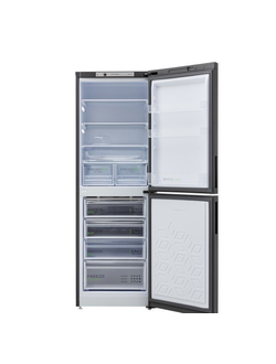 двухкамерный холодильник с нижним расположением морозильной камеры темно серого цвета