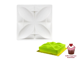 Форма для муссовых десертов Четырехлистник, силикон, Китай