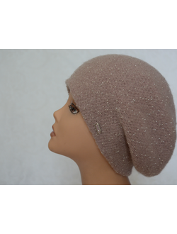 Розовый берет с бисером для женщин Италия Vizio 6459 фото