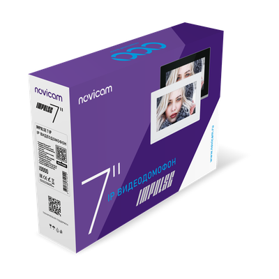 Novicam IMPULSE 7 IP WIFI BLACK - IP видеодомофон с сенсорным дисплеем 7", c переадресацией на смартфон с DVR   (Smart Life/Tuya Smart)