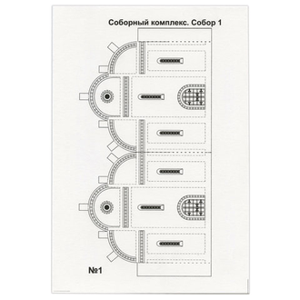 Конструктор из деревянной соломки "Гардарика. Соборный комплекс", выкройки, клей, наждачка, LORI, Сп-013