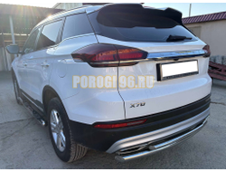 Защита заднего бампера двойная Папа Тюнинг d60/42 для BELGEE X70 2024-