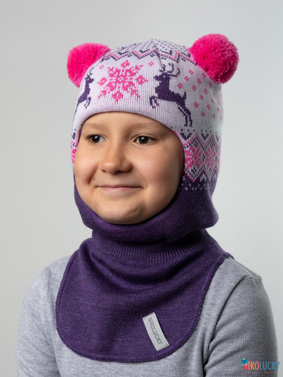 Шапка-шлем "Сказка" 22101-01, цвет баклажановый р. 54-56