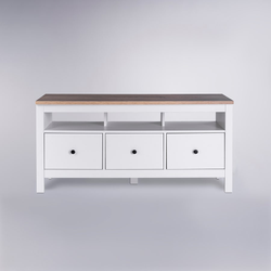 Сага Тумба 3 ящика 1312х622х414 белый/ясень