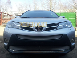 Защита радиатора Toyota Rav 4 (Комфорт, Элеганс, Престиж) 2013-2015 (3 части) black PREMIUM