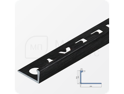 Окантовочный плиточный профиль из алюминия 12 мм. NEEXY PV03-46 BBL-D Черный блестящий браш 2.7 м.