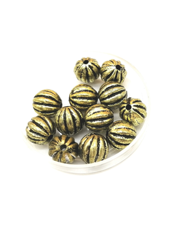 Бусины пластиковые фигурные, 10 мм арбуз бронза