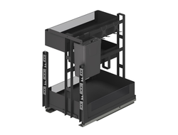 Выдвижная корзина 400 мм, со стеклом, мультифункциональная, графит, Soft-Close серия GLX  (851-40-09) TALISMAN *