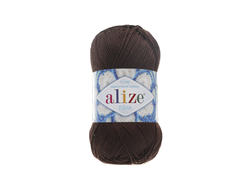 Пряжа Miss Alize 100% мерсеризованный хлопок. 50 г, 280 м. цвет Шоколад 26