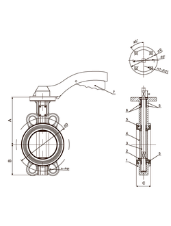 Дисковый поворотный затвор RSV84RED DN300PN16