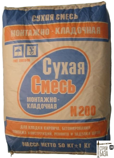 Сухая смесь М200 монтажно-кладочная 50 кг