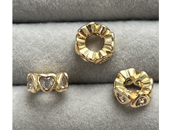 Бусина зол цирконы  5х10мм