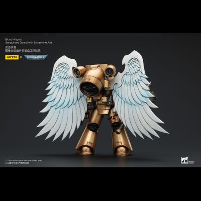 Сангвинарный гвардеец Кровавых Ангелов (Warhammer 40k) - КОЛЛЕКЦИОННАЯ ФИГУРКА 1/18 Blood Angels Sanguinary Guard with Encarmine  Axe (JT6250) - JOYTOY